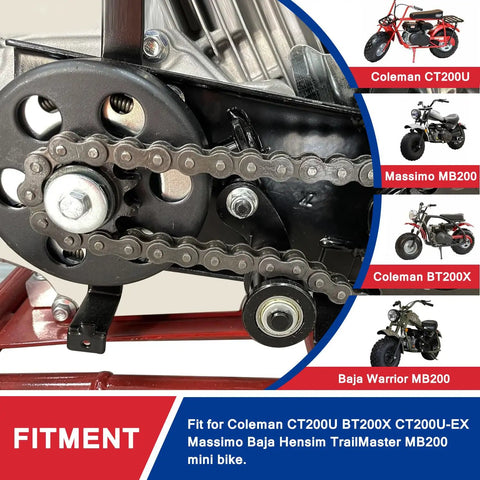 Front 420 Jackshaft Chain 42 Links Mini Bike Drive Chain Heavy Duty with Master Links for Coleman CT200U