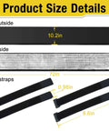 Weatherproof Outdoor Pipe Insulation Cover For 72in By 10.2in HVAC Line Set Protector size guide with 4 adjustable straps