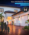 2 Pack Motion Sensor Outdoor Wall Lights No Brainer Dusk To Dawn Auto Lighting illuminating house exterior at night