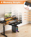 48 Inch Electric Standing Desk With Ambient Led Lighting And Three Memory Presets Height Adjustable Sit Stand Worktable showcasing 4 memory height settings.