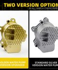 Electric Water Pump Assembly Plug And Play Replacement for Toyota Prius 2010-2015 gold and silver versions side by side