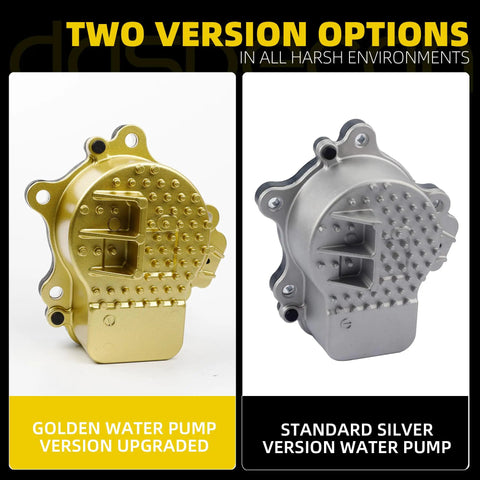 Electric Water Pump Assembly Plug And Play Replacement for Toyota Prius 2010-2015 gold and silver versions side by side