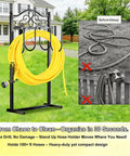 Built Tough Heavy Duty Garden Hose Holder With Four Stabilizing Spikes Freestanding Metal Hose Stand For Up To 100 Ft Of Hose