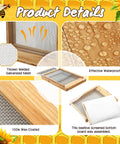 3 Pack 10 Frame Beehive Metal Screened Bottom Boards With Entrance Reducers showcasing mesh, wood finish, and waterproof coating.