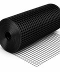 Built Like A Brick 1/2 Inch Hardware Cloth Tough As Nails Chicken Wire Fencing Roll For Yard Birds And Garden Protection 48 By 100 Feet 19 Gauge Steel Mesh Barrier, roll of black wire mesh partially unrolled.