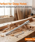 Heavy Duty Six Inch Forstner Bit Extension Rod For Deep Hollow Woodworking And Fine Furniture Builds delivers smooth drilling into wood.