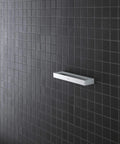 Selection Cube Towel Ring In Starlight Chrome Finish No Fuss QuickFix Mounting With Hidden Screws, installed on a dark tiled wall