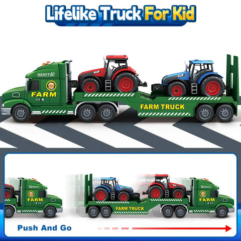 25 Inch Farm Truck Toy For Kids 3 In 1 Vehicle With Tractors Lights And Sounds Huge Farm Playset For Ages 3 To 8 Boys