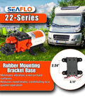 22 Series 12V On Demand Water Pump With 1.3 GPM Flow And 100 PSI Shutoff Diaphragm Pump for Marine RV Agriculture and Off Grid Use