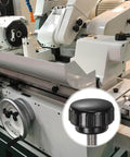 4 Pcs Knurled Clamping Knobs M6 X 16mm, 304 Stainless Steel Thumb Screws On Type With 25mm Plastic Round Head, Black Finish, shown on machinery.