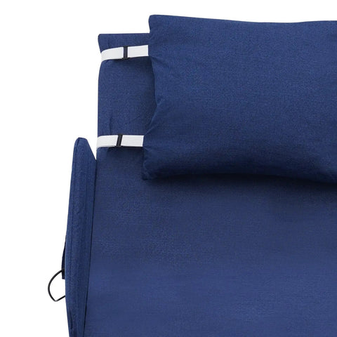 Electric Lifting Backrest For Bed With 2 To 80 Degree Adjustability Perfect Reading Or Dining Spot For Heavy Duty Hospital Bed Care And Home Comfort Setup with blue sponge cushion.