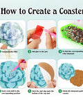 Step-by-step guide for creating a Succulent Diamond Art Coaster Set With Holder And Cork Bases, 8 Piece Flower Diamond Painting Coaster Kit For Beginners And Adults, DIY Home Decor Gift With Pen, Tray, Glue And Diamonds.