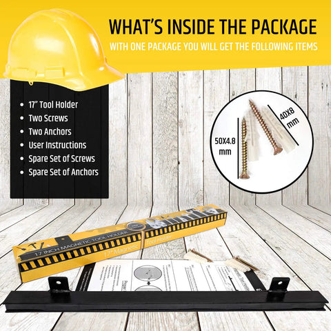 17 Inch Beefy Magnetic Tool Holder Upgraded Version With Ultra Strong Magnets To Hold Heavy Tools Across The Full Length Space Saving Package Contents