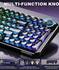 Detail of Badass Tri Mode Wireless Mechanical Gaming Keyboard With Comfy Gasket Mod and Hot Swappable Linear Switches, featuring volume knob.