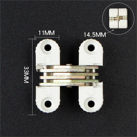 0 To 180 Degree Cross Hinge Plastic Folding Barrel Invisible Gate Hinges 6 Pack White Heavy Duty Durable Plastic Construction