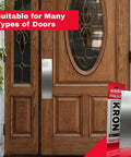 Heavy Duty 4 X 16 Inch Door Push Plate In Oil Rubbed Bronze Including Commercial Screws For Wood Or Metal Doors installed on a wooden door.