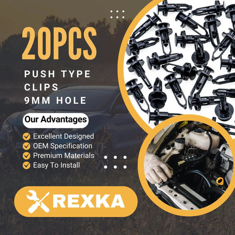20 Piece Fender Liner And Bumper Cover Grille Retainer Clips Kit For Toyota And Lexus Vehicles with 9mm hole size