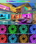 Waterproof LED Lights For Bedroom Smart WiFi 65.6Ft 600 LEDs Dope RGB Music Sync 5050 Strip Lights outdoor and color options display
