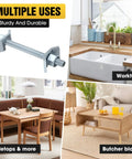Heavy Duty Countertop Joint Connectors And Butcher Block Draw Bolts For Rock Solid Furniture Assembly No Sweat Installation Woodworker Hardware Kit Silver And Ten Pieces, showing 5/16 by 3 1/2 inch bolt with uses in furniture.