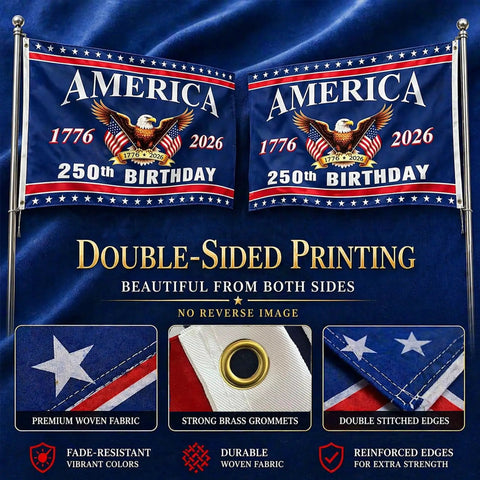 Double Sided 3 Ply Outdoor American Flag For Independence Day Decor 250th Anniversary USA Flag Durable Polyester For Outdoor Use