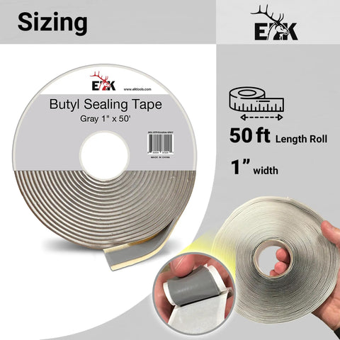 Heavy Duty Butyl Seal Tape 1 Inch By 50 Feet Weather Resistant And Leak Proof Sealant for various surfaces.