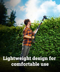 Man trimming hedge with Cordless 20V Hedge Trimmer With 10 Position Adjustable Head, 2 In 1 Attachment Capable Design