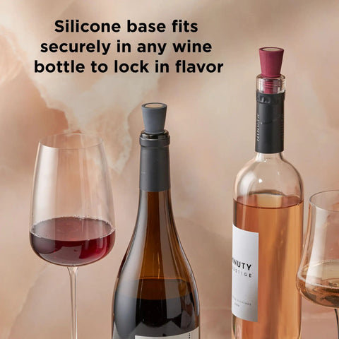 Preserve Your Opened Bottles With This Game Changing Set Of Four Multicolor Wine Stoppers Crafted From Food Grade Silicone And Stainless Steel For An Airtight Seal That Keeps Wine And Drinks Crisp At Any Party Chill Hangout Or Just Everyday Cool Vibes