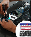 Person using 440 Piece Metric Hex Socket Head Cap Screws And Nuts Kit In Alloy Steel 10.9 Black Finish for electronic repair