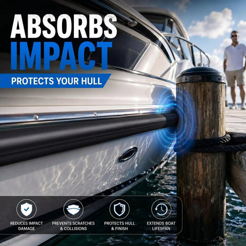 50 Ft Semi Rigid Boat Rub Rail Kit Marine Grade Dock Bumpers Flexible Rubber Dock Fender Rub Rail For Boat Hull Protection