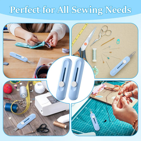 2 Pack Needle Threaders For Hand Sewing And Embroidery No Fuss Automatic Threader for floss yarn with retractable wire and finger grip