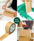 Ultra Strong Kraft Paper Packing Tape For Boxes And Cartons, Beast Mode Sealing For Shipping And Moving, Eco Friendly Biodegradable Painters Tape, 2 Inch Wide By 44 Yard Roll used for packaging and painting