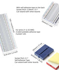 Solderless Prototype Breadboard Kit with 1x830 tie in grid, 2x400 tie points, and 6x170 tie points for DIY prototyping.