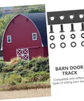 Sliding Barn Door Hardware Track Connector Set Black Finish For Repair And Replacement, Durable Barn Door Rail Linking Plate For Pro Grade DIY Projects, Ideal For Home Renovation And Quick Install parts shown