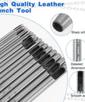 Leather Hole Punch Kit 0.5-7mm 17-Piece Round Hollow Punch Set For Belts, Watch Bands, Bags And More, detailed metal punch tools.