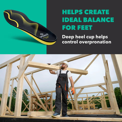 Heavy Duty All Day Comfort And Support Shoe Insoles For Men Size 12 To 13.5 With Four Way Stretch Fabric in work setting