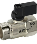 Shut Off Brass Ball Valve One Half Inch Standard Connections With Polished Chrome Finish, Quarter Turn On Off Valve For Plumbing