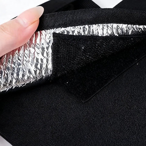 Close-up of Insulated Hydration Bladder Bag showing silver lining with 600D Oxford fabric UV defense protective pouch for outdoor use.