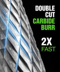 Carbide burr set with 1/8 in shank, 20 pieces; double-cut die grinder bits for milling, carving, engraving.