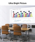Full HD 1080p Portable Projector With Android TV 3000 Lumen 3LCD Brightness projecting graph onto office wall screen