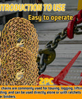 G80 Tow Chain One Quarter Inch By Twenty Foot Log Chain With G70 Clevis Grab Hooks, 2-Pack for Towing and Trailer Binding