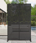 Outdoor Privacy Screen 72 Inch High By 47 Inch Wide Freestanding Decorative Panel with stand on patio