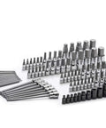 84 Piece Master SAE And Metric Hex And Torx Socket Set for home and auto repairs displayed on a white background.