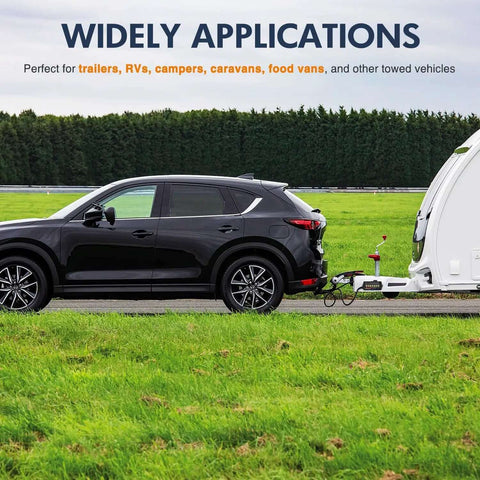 Car towing with Heavy Duty 7 Way Inline Trailer Plug With 16 Feet Copper Blade Connector Cable Wiring Harness And Weatherproof 7 Pole Junction Box