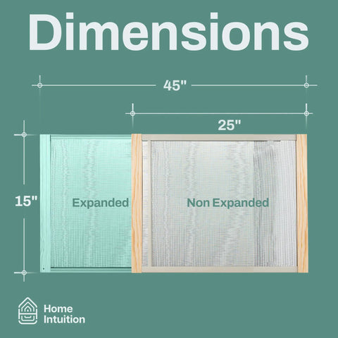 Adjustable Horizontal Window Screen Two Pack Fits 25 To 45 Inches Wide And 18 Inches High With Galvanized Rails Varnished Wood Ends