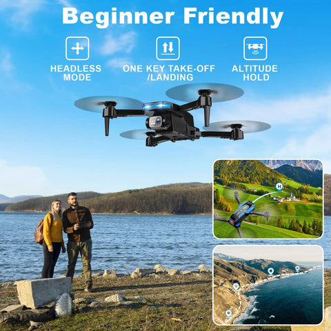 1080P HD Foldable Drone With Dope Gesture Control And 3D Flip For Easy Aerial Shots One Key Start Emergency Stop in flight