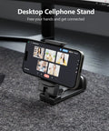 Airplane Travel Phone Holder Mount for Flying universal hands-free stand with phone in video call mode on desk surface