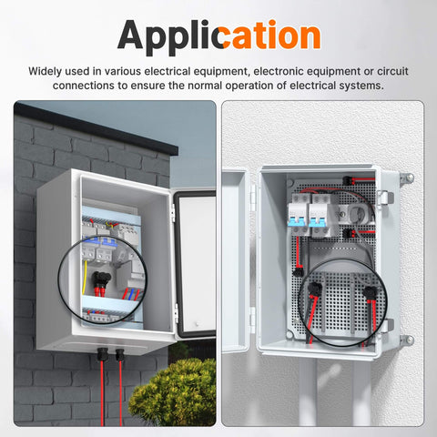 Example of 2 Port Insulated Multi Tap Wire Connector For 2 AWG To 14 AWG Aluminum To Copper Wire Adapters in electrical box