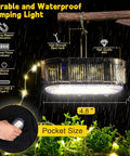 All In One Camping String Light Rope 21 Ft Waterproof LED 3000LM USB Rechargeable With Power Bank shown in use outdoors