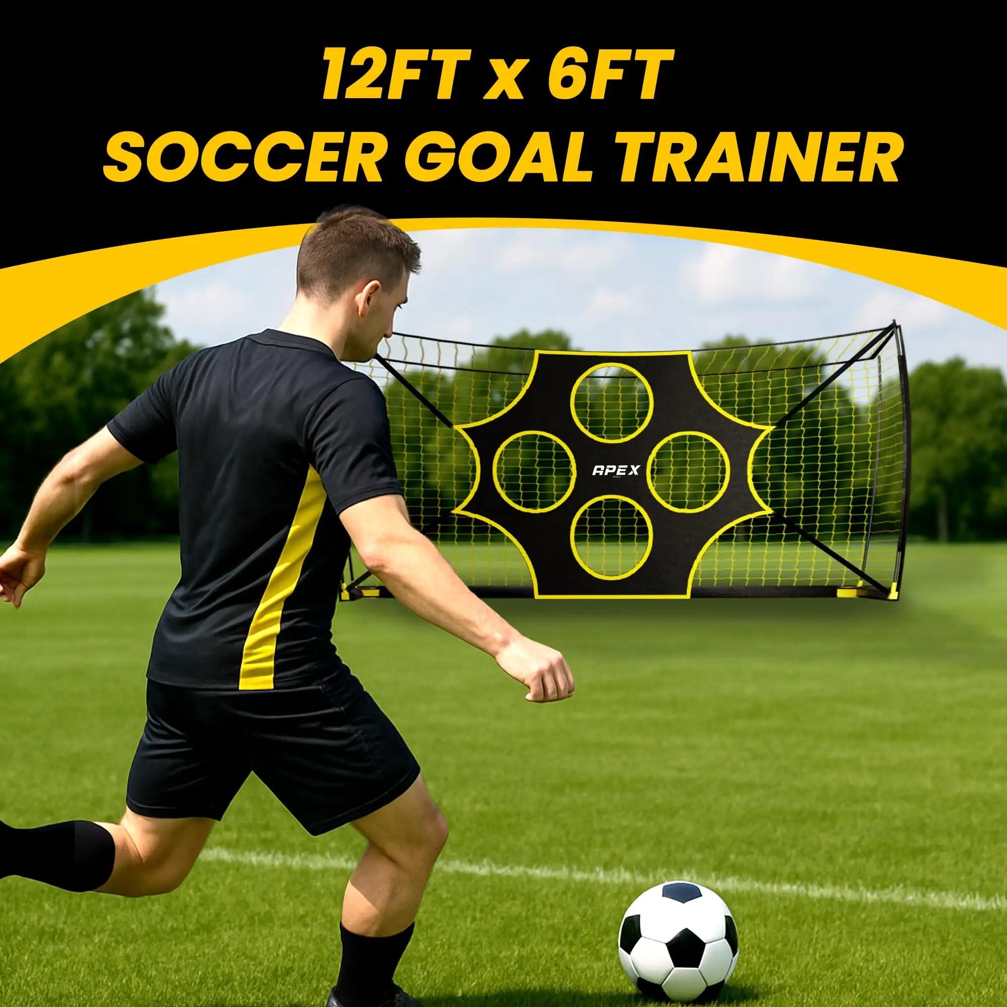 12x6 Ft Soccer Goal With Precision Target ✓