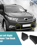 Unpainted Front Bumper Tow Hook Cover Pair For Toyota Highlander 2011 2013 Left And Right Eye Caps Black Replacement Easy Install